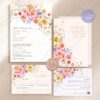 Spring Floral Wedding Invitation Template | Bright Flirty Floral Wedding Spring Floral Wedding Invitation Template | Bright Flirty Floral Wedding