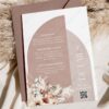 Boho Arched Wedding Invitation Template Suite | Terracotta Wedding Card