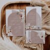 Boho Arched Wedding Invitation Template Suite | Terracotta Wedding Card