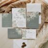 Boho Greenery Wedding Invitation Card Template | Sage Green Wedding Set