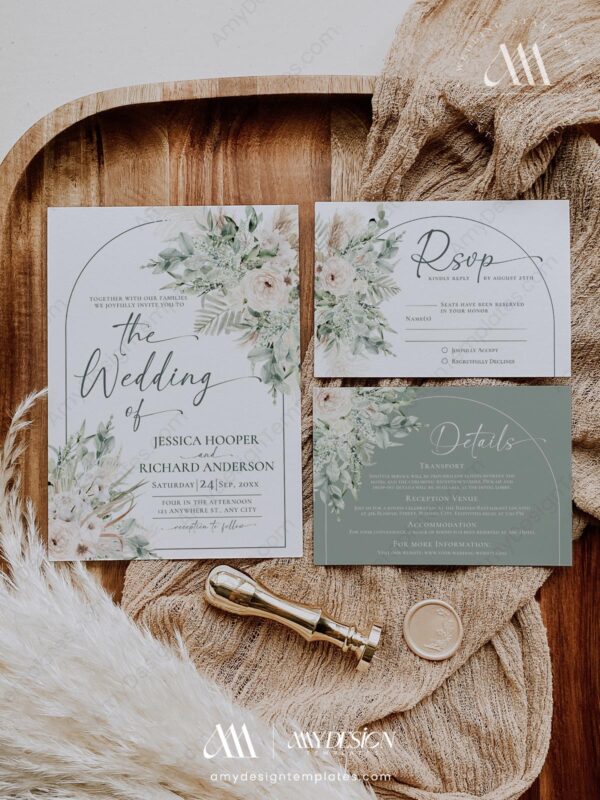 9+ Boho Greenery Wedding Invitations: Effortless Elegance A Gallery of Boho Greenery Wedding Invitations E090