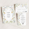Summer Wildflower Wedding Invitations Card | Floral Wedding Invite Template Summer Wildflower Wedding Invitations Card | Floral Wedding Invite Template