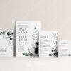 Minimalist Eucalyptus Wedding Invitation BUNDLE | Modern Wedding Stationery Templates Minimalist Modern Wedding Invitation Card | Wedding Invite Template QR Code | Greenery Eucalyptus