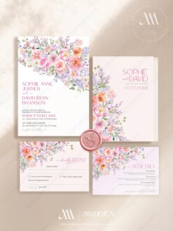 Stunning Spring Floral Wedding Invitation Card – Editable & Vivid Botanical Design