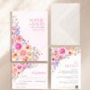 Bright Colorful Flowers Wedding Invitation | Spring Summer Floral Wedding Invites