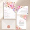 Bright Colorful Flowers Wedding Invitation | Spring Summer Floral Wedding Invites
