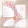 Bright Colorful Flowers Wedding Invitation | Spring Summer Floral Wedding Invites Bright Colorful Flowers Wedding Invitation | Spring Summer Floral Wedding Invites