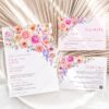 Bright Colorful Flowers Wedding Invitation | Spring Summer Floral Wedding Invites