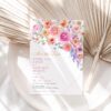 Bright Floral Save The Date Template | Colorful Flowers Wedding Photo Save Our Date Card Bright Floral Save The Date Template E098