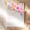 Bright Floral Save The Date Template | Colorful Flowers Wedding Photo Save Our Date Card Bright Floral Save The Date Template E098