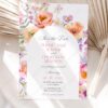 Bright Floral Wedding Invitation Card | Spring Summer Wedding Suite Template Bright Floral Wedding Invitation Card | Spring Summer Wedding Suite Template