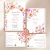 Bright Floral Wedding Invitation Card | Spring Summer Wedding Suite Template Bright Floral Wedding Invitation Card | Spring Summer Wedding Suite Template