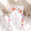 Colorful Flowers Save The Date Template | Bright Floral Pre-Wedding Photo Save Our Date Card Colorful Flowers Save The Date Template E101