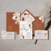 Bohemian Terracotta Wedding Invitation | Fall Wedding Template Set Bohemian Terracotta Wedding Invitation | Fall Wedding Template Set