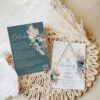 Boho Teal Wedding Invitation Template Card | Wedding Suite Printable Boho Teal Wedding Invitation Template Card | Wedding Suite Printable