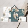 Boho Teal Wedding Invitation Template Card | Wedding Suite Printable Boho Teal Wedding Invitation Template Card | Wedding Suite Printable