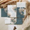 Teal Boho Wedding Invitation Suite Template | Boho Chic Wedding Invite Card | Rustic Floral Teal Boho Wedding Invitation Suite Template | Boho Chic Wedding Invite Card | Rustic Floral