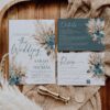 Teal Boho Wedding Invitation Suite Template | Boho Chic Wedding Invite Card | Rustic Floral Teal Boho Wedding Invitation Suite Template | Boho Chic Wedding Invite Card | Rustic Floral