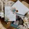 Rust Teal Wedding Save The Date Card E106