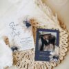 Boho Navy Blue Save The Date Template with Photo | Printable Wedding | Save our Date Boho Navy Blue Save The Date Template with Photo E108