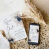 Boho Navy Blue Save The Date Template with Photo | Printable Wedding | Save our Date Boho Navy Blue Save The Date Template with Photo E108