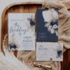 Navy Blue Wedding Invitation Suite Template | Boho Wedding Set Printable Navy Blue Wedding Invitation Suite Template | Boho Wedding Set Printable
