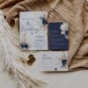 Navy Blue Wedding Invitation Suite Template | Boho Wedding Set Printable