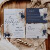 Navy Blue Fall Wedding Invitation Card | Bohemian Wedding Invite Template