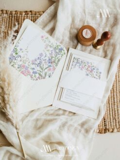 E109 Pastel Floral Wedding Invitation Templates Amy Design 3