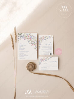E109 Pastel Floral Wedding Invitation Templates Amy Design 4