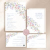Floral Garden Wedding Invitation Template Editable, Pastel Wildflower Wedding Set
