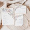 Pastel Floral Wedding Invitation Templates | Wildflower Wedding Invite Suite Printable