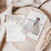 Pastel Floral Wedding Save The Dates Card Template | Save Our Date | Wildflower Wedding Pastel Floral Wedding Save The Dates Card Template E109