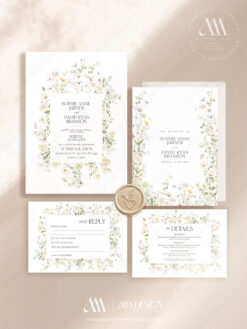 Stunning Wildflower Wedding Invitation Template – Elegant Botanical Design