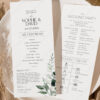 Minimalist Eucalyptus Wedding Invitation BUNDLE | Modern Wedding Stationery Templates Greenery Eucalyptus Wedding Program Template | Order Of Service Card | Catholic Wedding Program Template