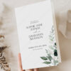 Minimalist Eucalyptus Wedding Invitation BUNDLE | Modern Wedding Stationery Templates Greenery Eucalyptus Wedding Program Template | Order Of Service Card | Catholic Wedding Program Template