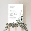 Modern Eucalyptus Wedding Signage Template | Reception Signs Printable D001 Welcome Sign Modern Wedding Template Amy Design 3