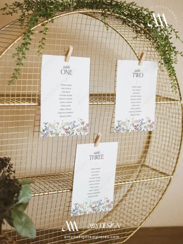 Wildflower Signage Template Bundle Printable | Reception Sign Wedding Wildflower Signage Template Bundle Printable - Seating Chart Cards