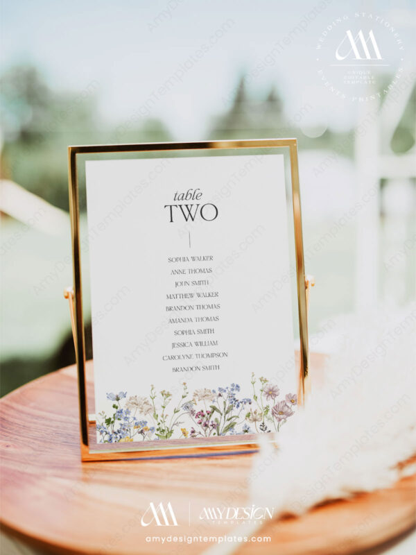 Wildflower Signage Template Bundle Printable | Reception Sign Wedding Wildflower Signage Template Bundle Printable - Table numbers