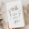 Boho Wildflower Wedding Invitation BUNDLE | 50+ Editable Templates Full Suite Wildflower Wedding Program Template | Modern Order of Service | Catholic Ceremony Program Editable Template