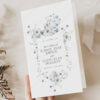 Wedding Ceremony Program Template | Wedding Booklet | Folded Wedding Program | Blue Wild Flower
