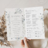 Wedding Ceremony Program Template | Wedding Booklet | Folded Wedding Program | Blue Wild Flower