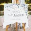 Blue Wildflower Wedding Template BUNDLE | Invitation, Save The Date, Menu & Signs D005 Welcome Sign Blue Wildflower Wedding Amy Design Templates 1