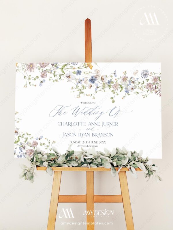 Alternative view of Wildflower Wedding Welcome Signage Template | DIY Wedding Sign Printable