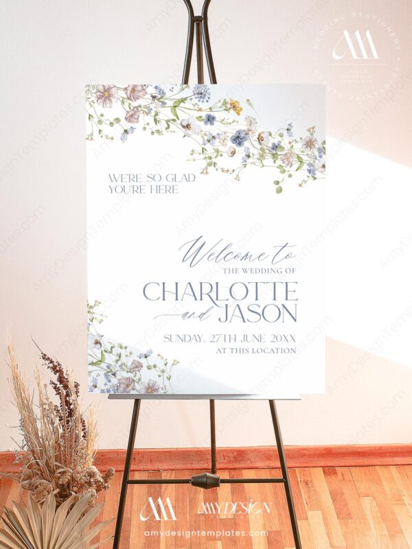 Wildflower Wedding Signage Bundles Template Printable | Spring Garden Reception Signs Wildflower Wedding Signage Bundles Template Printable - Welcome Signs