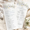 Elegant Wildflower Wedding Bundle Template | 50+ Templates for Invitations, Signage & Reception D006 Wildflower Wedding Ceremony Program Template 1