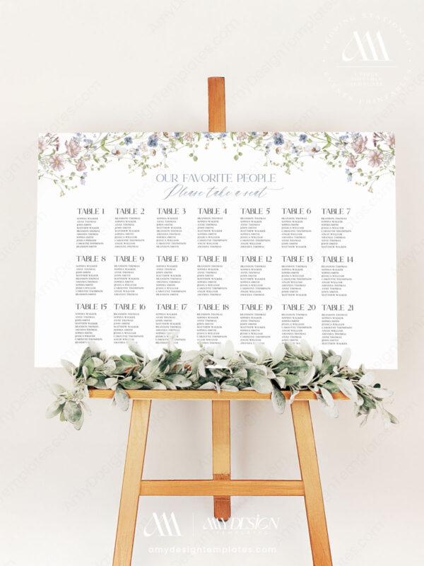 Alternative view of Wildflower Wedding Seating Chart Sign Template | Wedding Sign Templates