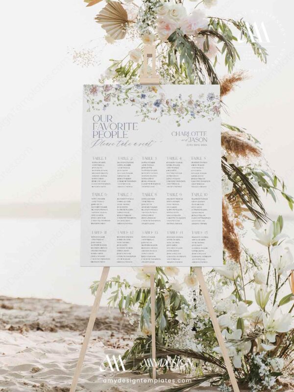 9+ Botanical Wedding Seating Chart Templates: Find Your Seat in Style A Gallery of Botanical Wedding Seating Chart Templates D006