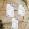 Blue Bohemian Reception Signage Printable | DIY Wedding Signs Bundle Templates D010 Blue Wedding Seating Chart Cards Amy Design 3
