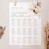 Rustic Boho Wedding Guest List Template | Seating Plan Sign Template D011 Rustic Boho Wedding Guest List Template Amy Design 4